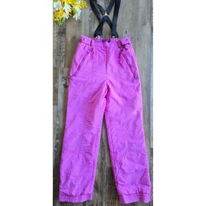Vintage 80s Skitique Ski Snow Pants Suspenders Purple S Retro Colorful‎ Outdoor